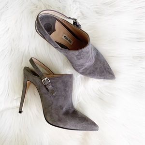 Miu Miu Suede Leather Slingback Booties